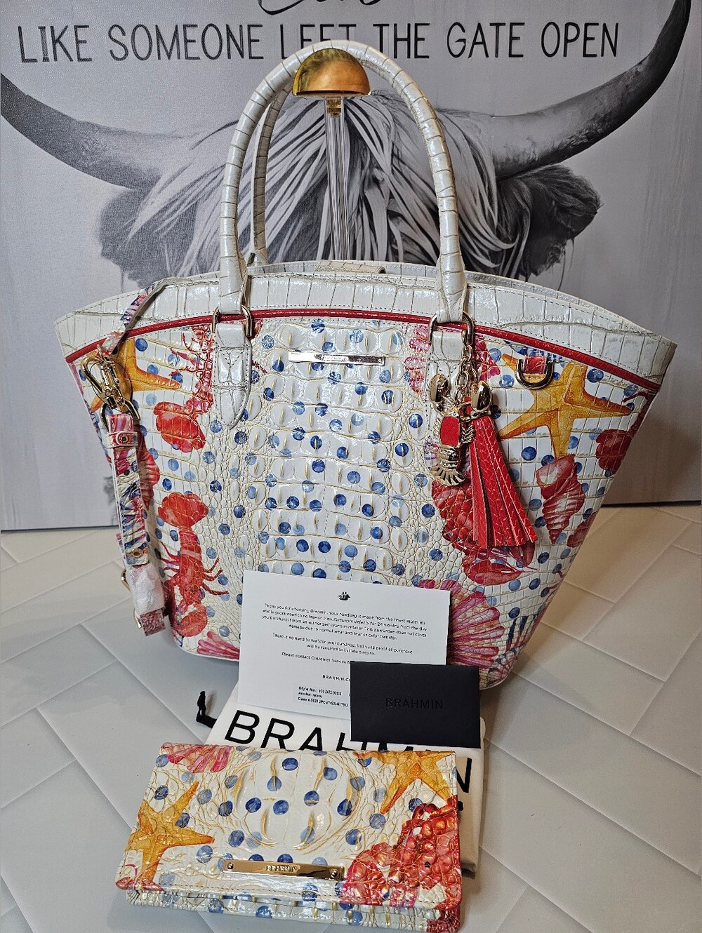 🦞 NWT Brahmin Jeanne Multi Chattaway Tote & Lobster Roll Ady Wallet Set 🦞 - Picture 2 of 10